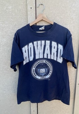 Vintage Howard University HBCU Big Logo Collegiate Short Sleeve Shirt Large Blue