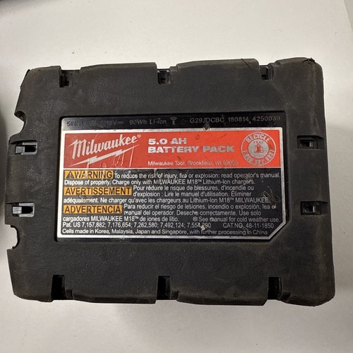 Milwaukee M18 REDLITHIUM XC 5.0Ah Battery – Used, Tested & Functional, 18V For Power Tools 13 thumbnail image