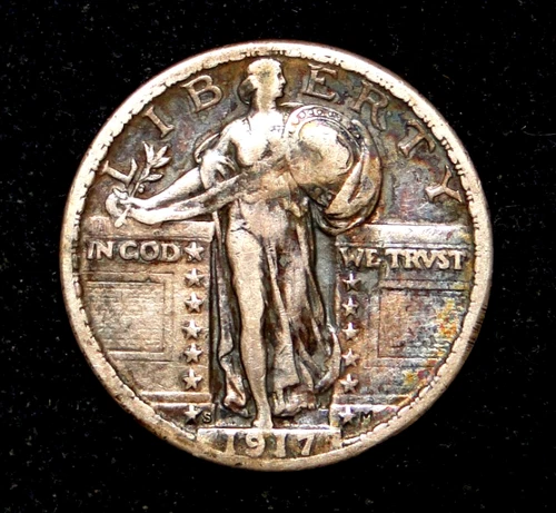1917-S TY-II STANDING LIBERTY QUARTER OLD US TYPE COIN
