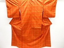 7443367: JAPANESE KIMONO / KIMONO ENSEMBLE / SILK / YONEZAWA TSUMUGI / WOVEN GRI