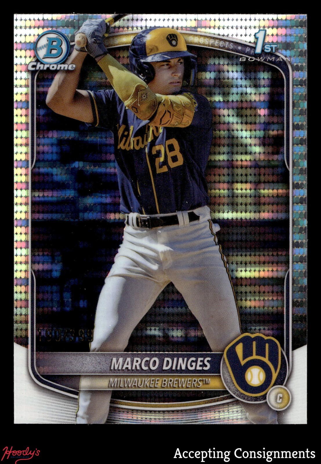 2025 Bowman Chrome Prospects Pulsar Refractor Marco Dinges 1ST ROOKIE 190/399