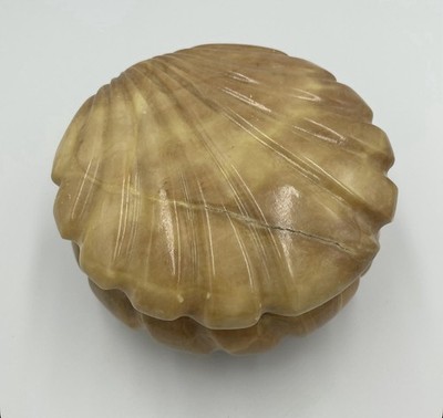 Hand Carved Alabaster She ll Trinket Box Made In Italy
