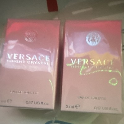 Versace Bright Crystal Eau de Toilette Miniature 5 ml Perfume Bottles Lot of 2