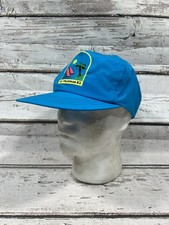 VTG St. Thomas Virgin Islands Beach Travel Patch Blue Nylon Snapback Trucker Hat