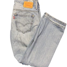 Levi's 569 Loose Straight Fit Jeans Men's Size 30×30 Light Wash Distressed Denim