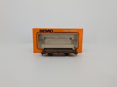 Bemo 2268 - Low Sided Works Wagon with Brake Wheel of the RhB - HOm Scale