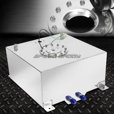 10 GALLON/38L POLISHED ALUMINUM RACING/DRIFTING FUEL CELL TANK+CAP+LEVEL SENDER