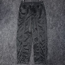 Black Parachute Pants Baggy Wide Leg Utility Women s S Y2K Streetwear Bungee Hem
