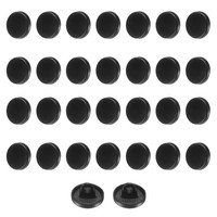 30 StüCk MetallknöPfe Zum NäHen,Rund,Flach,10Mm,Legierungsknopf,Mattschwarz