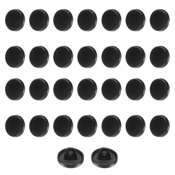 30 StüCk MetallknöPfe Zum NäHen,Rund,Flach,10Mm,Legierungsknopf,Mattschwarz-image