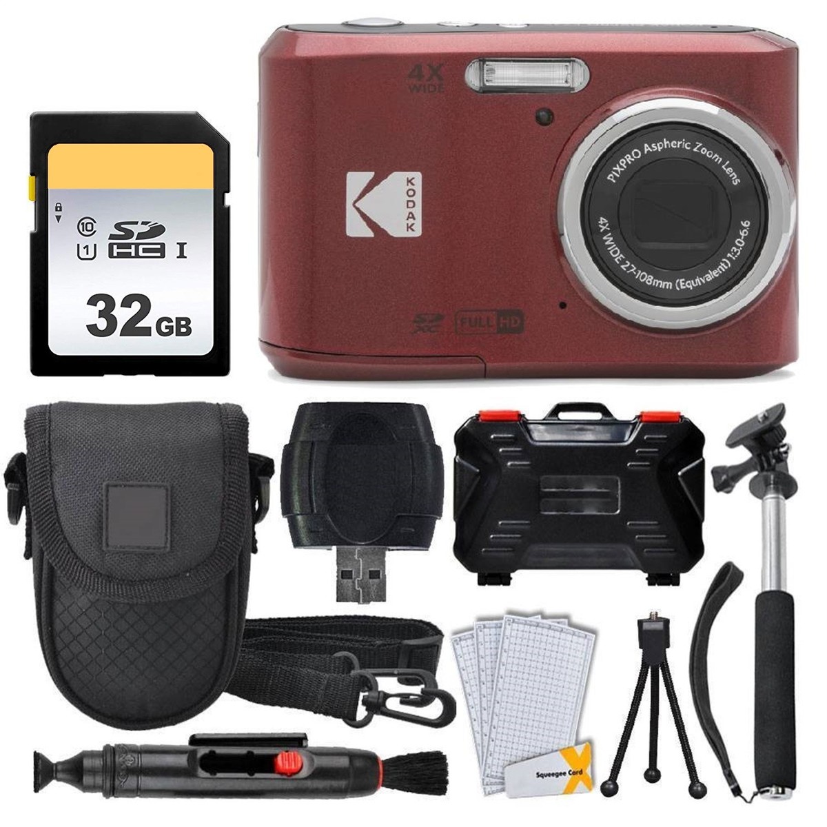 Kodak PIXPRO FZ45 Digital Camera (Red) + 32GB Memory Card + | eBay