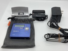 SONY MZ-R909 MD Walkman Portable MiniDisc Recorder Blue w/ Dock Adapter