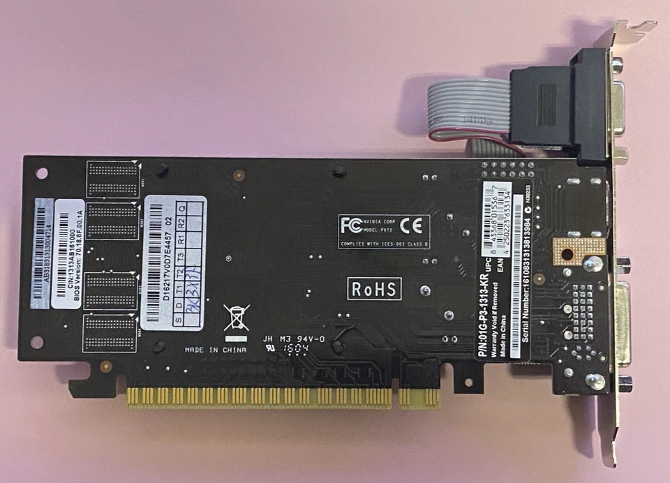 EVGA Nvidia GeForce 210 1GB DDR3 PCIe Video Card Model 01G-P3-1313-KR - Image 3 of 4