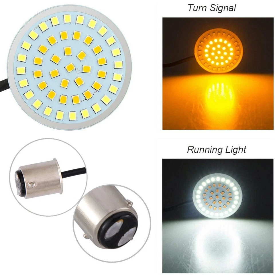 Luces LED intermitentes 4 piezas para Harley-Davidson Softail Dyna Sportster Touring Foto 3 de 4