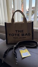 Marc Jacobs The Tote Bag Medium Beige Canvas Tote w/ Detachable Strap