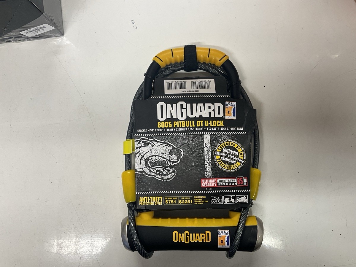 OnGuard 8005 Pitbull DT U-Locks Secure Gold Dimaond Bike Lock