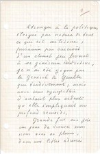 Marcel JOUHANDEAU - Signed Autograph Manuscript - Le Général de Gaulle.