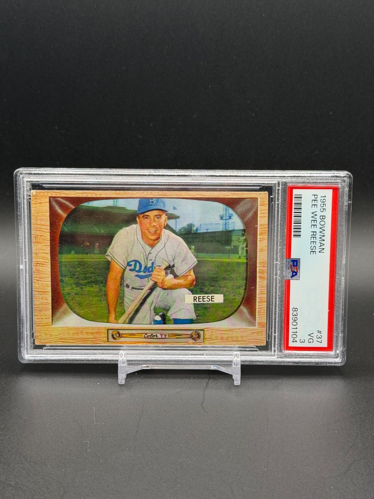 1955 Bowman #37 Pee Wee Reese PSA 3 VG Nice Eye Appeal