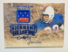 2019 Leaf In The Game Used OJ SIMPSON Nickname HOF 7/7 Jersey 2 Color Patch