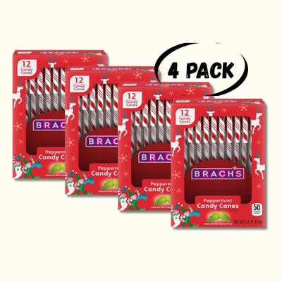 Brachs Peppermint Candy Canes 5.3oz - 4 PACKS - FREE SHIPPING