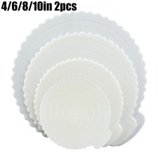 2 White Round Cake Boards for Cupcake for mousse Dessert Base Reusable 46810