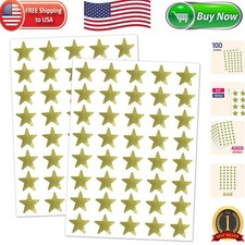 Adhesive Gold Foil Star Stickers - 4000 Pack, 0.6