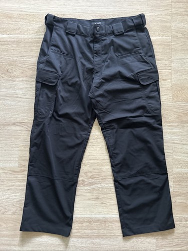 NUEVO 5.11 Pantalones de Carga Tácticos Para Hombre 36 X 32 Relajados Negros Doble Rodilla Trabajo - Imagen 2 de 13