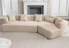 128” Modular Sectional Sofa Minimalist Style Comfy Could Couch