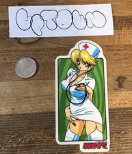 Hook Ups Skateboards Nurse  Skateboard Sticker Anime Jeremy Klein