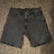 Levi Strauss Co. 454 Gray Denim Men's Shorts Flat Front 5-Pocket Button Zip