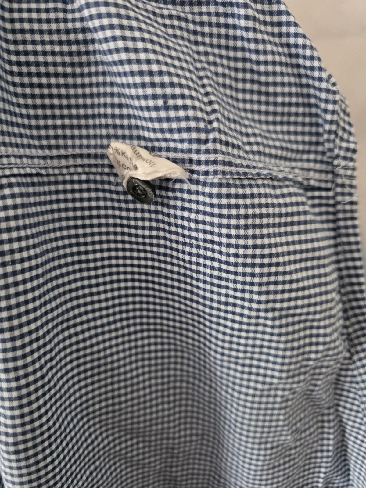 Lacoste Men's Blue & White Small Check Long-Sleeve Shirt Size 40 / UK Medium image 4