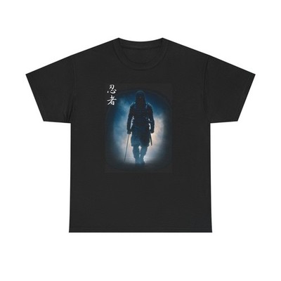 Japanese Katana Ninja T-Shirt, Shadow Warrior Shinobi Art Tee Kanji Character