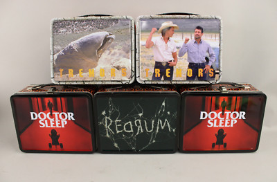 Lot of 5 Factory Ent. Movie Tin Tote Metal Lunchboxes 2 Tremors & 3 Doctor Sleep