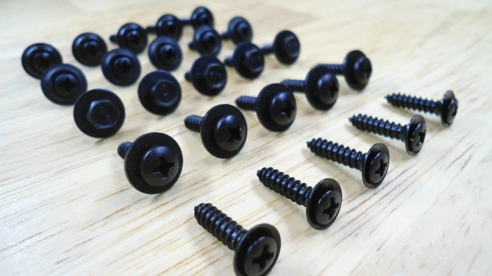 ¡25 TORNILLOS INTERIORES NEGROS Y 25 TAPONES DE CARROCERÍA! PARA MERCURY METEOR MONTEGO CYCLONE ETC Foto 3 de 4