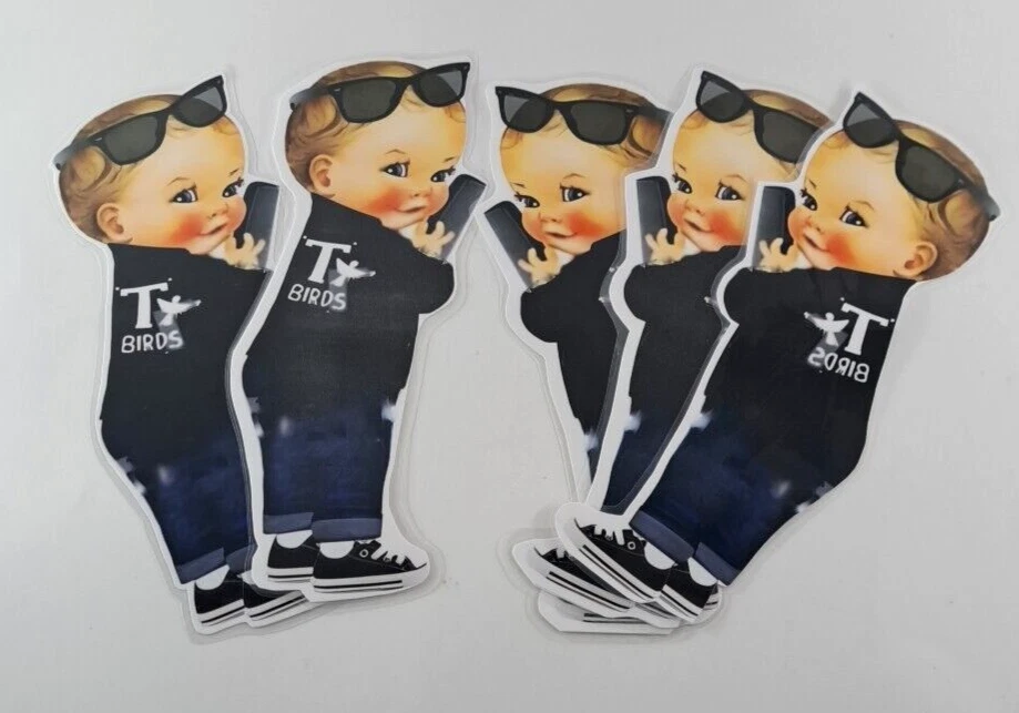 Decoración de pared para eventos de fiesta de bebés de los años 50 10 falda caniche T pájaros lazo grasa 14" Foto 3 de 3