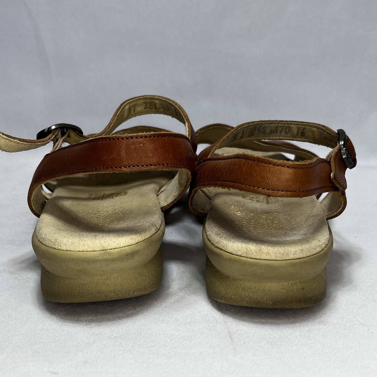 Women's SAS Huarache Ankle Strap Sandals Brown Leather Tripad