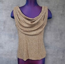 Vintage Onyx Nite Gold Sparkly Cowl Neck Stre...