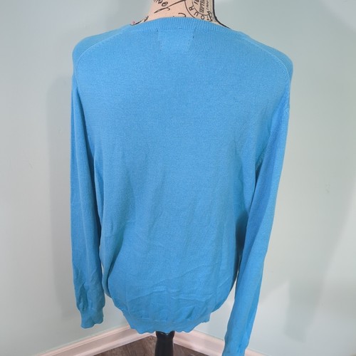 Alan flusser blue medium vneck sweater Cotton cashmere - Picture 2 of 5