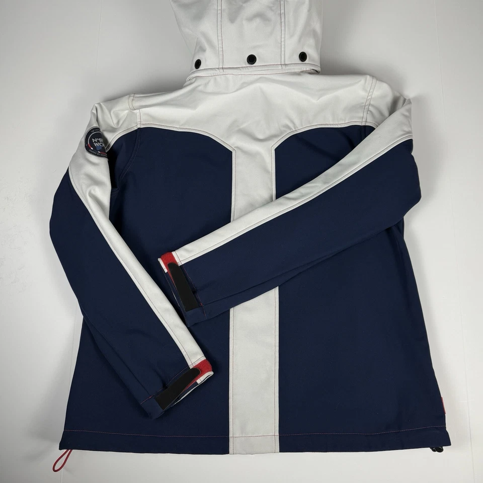 North Worn Women's Blue Softshell Coat Size Large Bergen Norway Waterproof Zip - Image 2 of 4