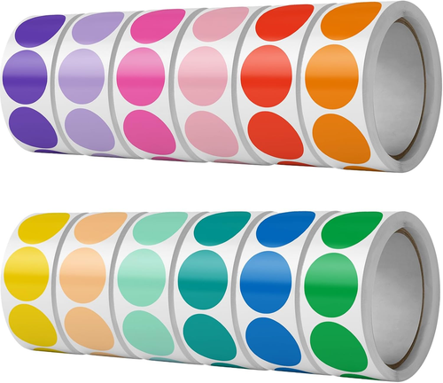6000 PCS 1" Colored Dot Stickers Circle Color Coding Labels, 12 Color Style Colo - Picture 12 of 12