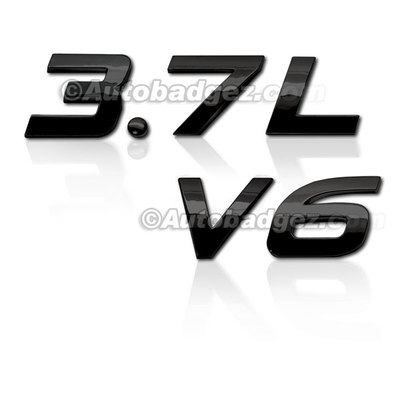 1 - BRAND NEW 3D Adhesive Badge Emblem Rear Side Fender 3.7L V6 GLOSS BLACK 1IT