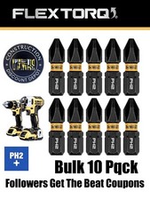 Phillips PH2 1in. DEWALT Flextorq 10 Pack Bit Set IMPACT READY Phillips 2