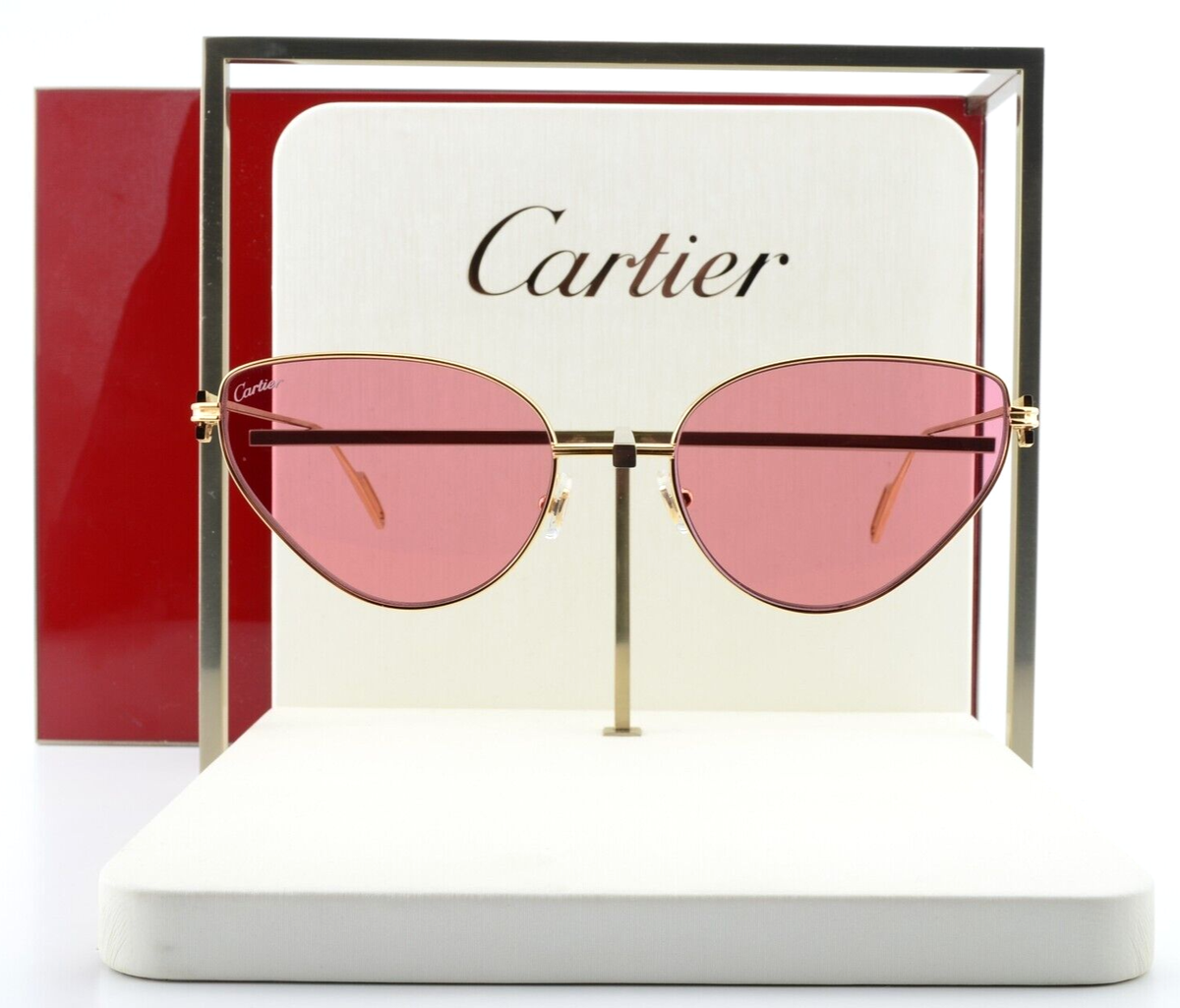 CARTIER Sonnenbrille CT0155S 003 57-19 140 C Decor Gold Red  display picture 2