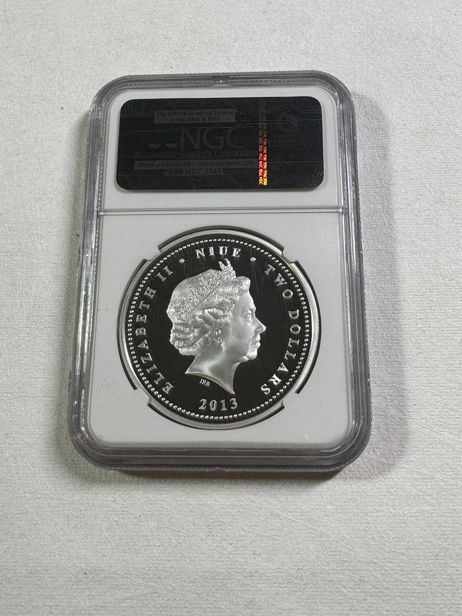 2013 Niue $2 Pirahna Silver Proof Coin Graded PR 70 DCAM by