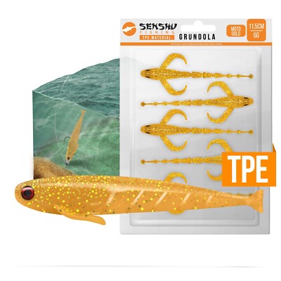 Senshu Grundola TPE Gummifisch Shad Gummiköder Barsch Zander Hecht 8 Farben 
