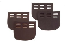 Heritage Saddlery English Leather Girth Buckle Guards, Three Slot | Black/Havana