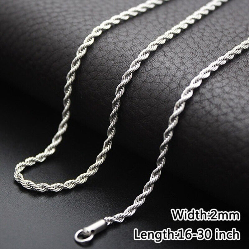 Max 89% OFF Wholesale 2MM Twisted Rope Chains 16-30In Jewelry Beauty products J Necklace for