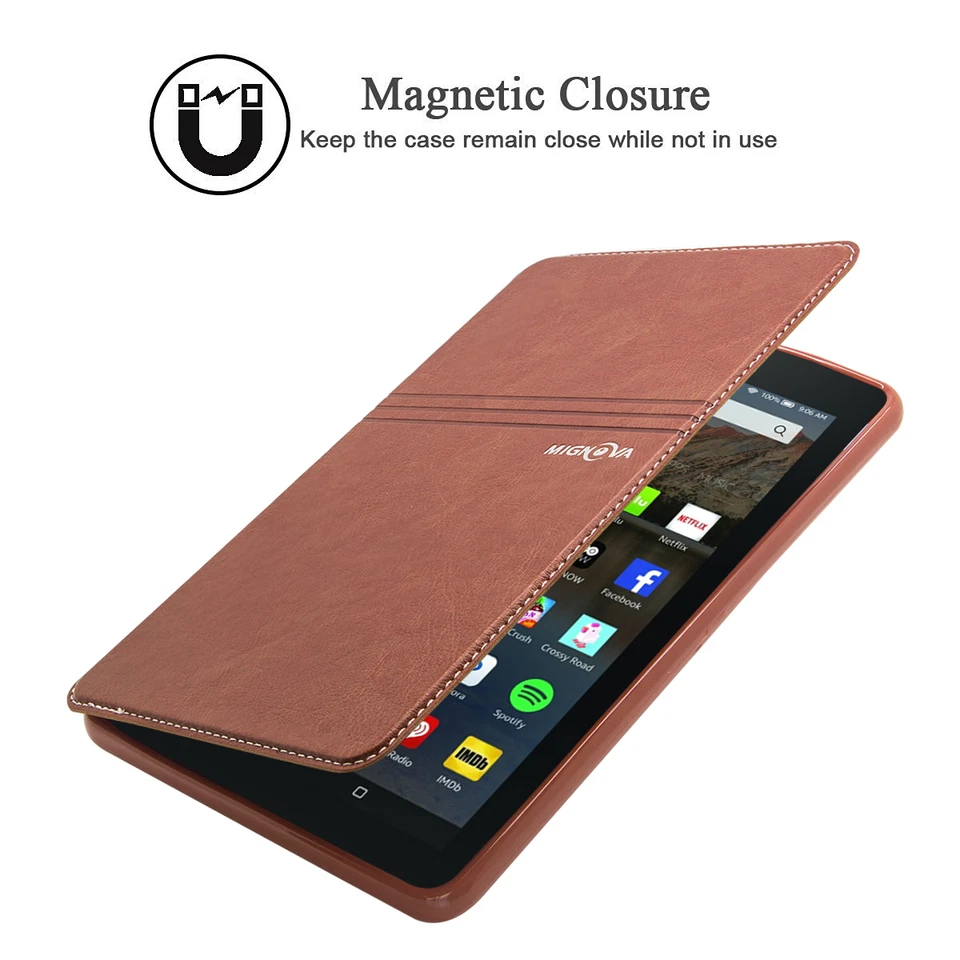 Funda de cuero tipo folio para Amazon Kindle Fire 7" 5º 7º 8º 2019 Gen Foto 4 de 4