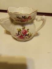 VINTAGE OLD FOLEY JAMES KENT HARMONY ROSE SCUTTLE SHAVING MUG GOLD GILT