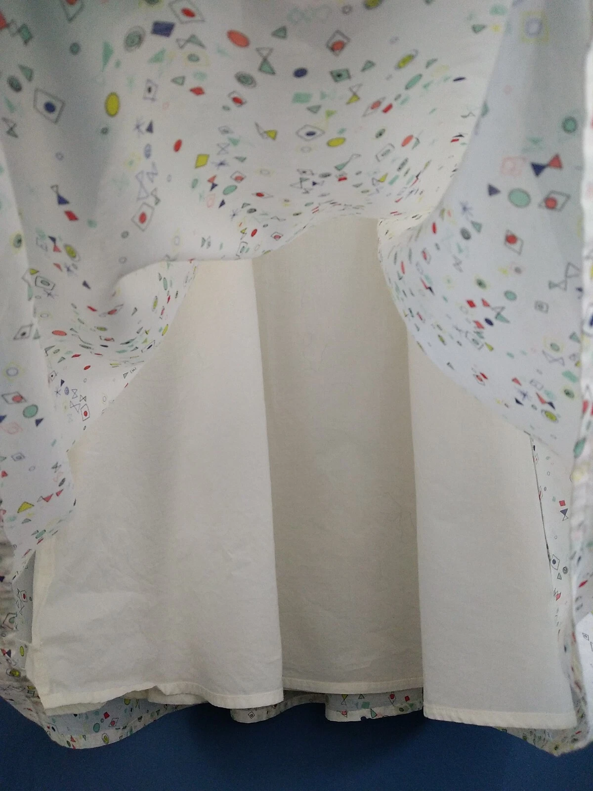 VALENTINO Abito boutique Forever 21 L Sweetheart tasche posteriori aperte crema geometrica sottile